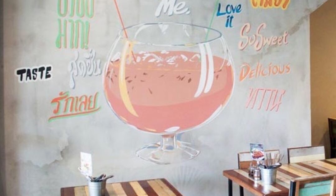 Stampa su muro in un ristorante